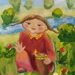 Метелева Ульяна, 11 лет, «Радостная находка», гуашь, МБОУ ДОД «Уренгойская ДХШ», пгт. Уренгой, преп. Беляева Я.А.