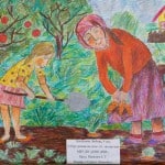Гречухина Любовь, 9 лет, «Сбор урожая на даче», цв. карандаши,  МБУ ДО «ДХШ ДПИ», г. Сургут, Тюменская область, преп. Мамонов Е.В.