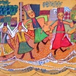 Бадалов Давид, 8 лет, «Танец у реки», гелиевая ручка, фломастер, РСО – Алания, с. Октябрьское, преп. Шманатова З.А.