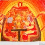 Оганесян Лилит, 11 лет , «Бабушка с дедушкой», цв. карандаши, преп. Зозуля О.В.